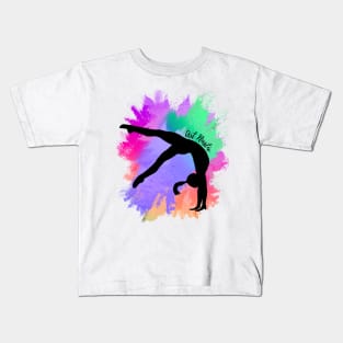 Female Gymnast Art Nastix Silhouette Kids T-Shirt